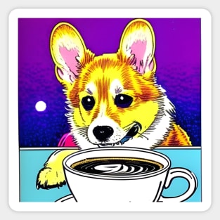 Corgi y Café Sticker